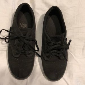 Solid black canvas Vans